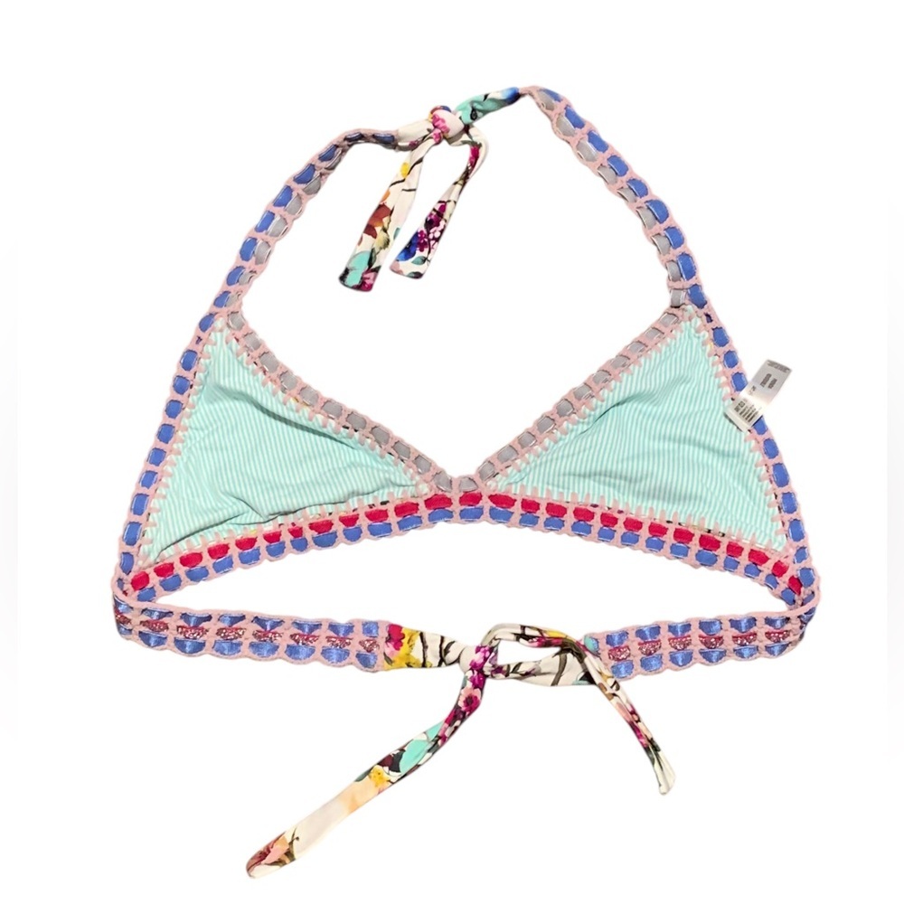 Toque D’Sol Floral Halter Bikini Top reversible - Picture 2 of 4